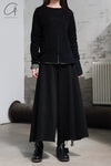 M.A+ front button drooping wide leg pants PW481 CWP1